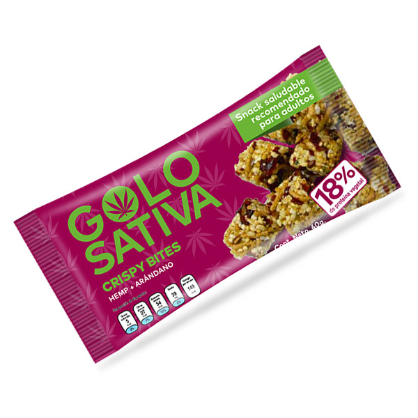 Barra vegana de hemp Golo Sativa Crispy Bites 40g,...