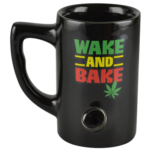 Ceramic Water Pipe Mug - 8oz / Rasta Wake & Ba...