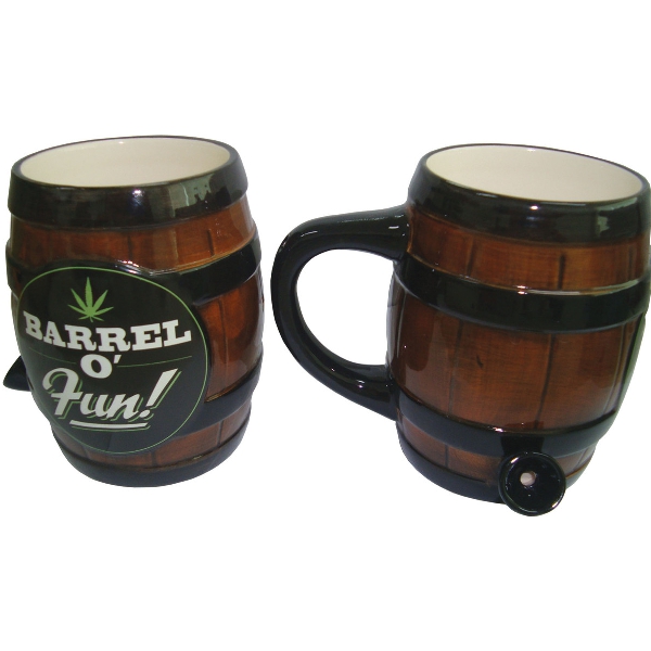 Ceramic Barrel-O-Fun Water Pipe Mug - 8oz