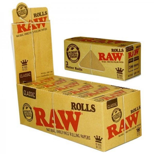 12pc Display - Raw Kingsize Rolls Rolling Papers