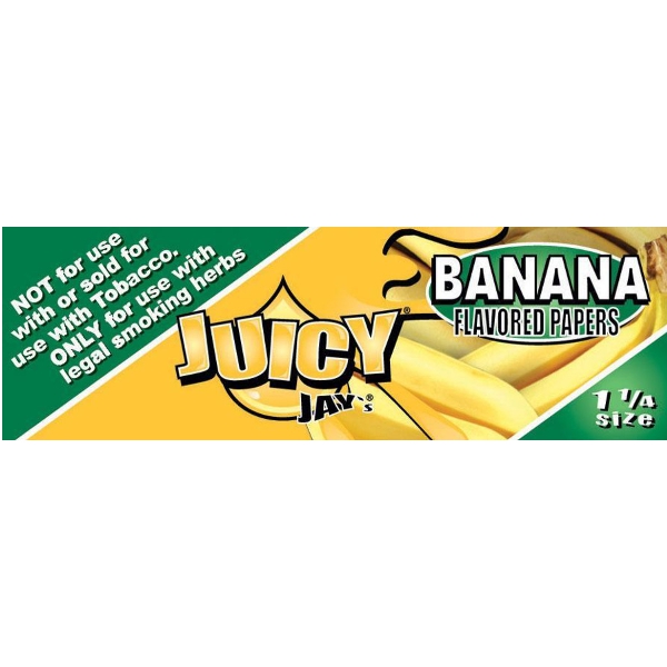 Juicy Jays Hemp Rolling Papers- 1-1/4 / Banana  24...