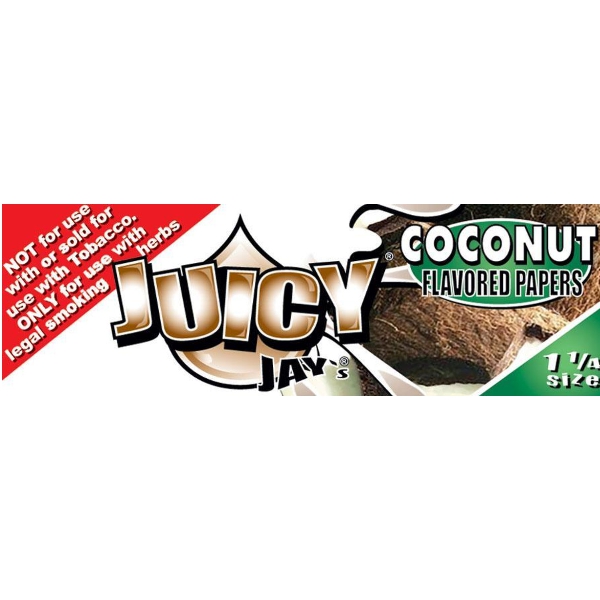 Juicy Jays Hemp Rolling Papers- 1-1/4 / Coconut  2...