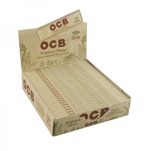 24pc Display -OCB Organic Hemp Rolling Papers - Slim
