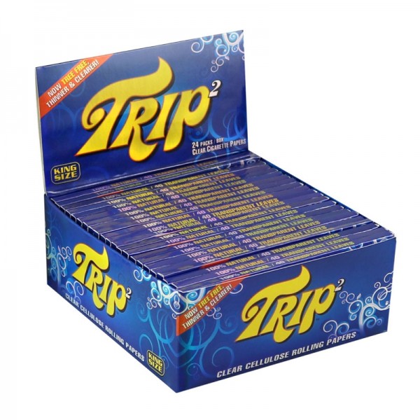 24pc Display - Trip 2 Clear Rolling Papers - Kings...