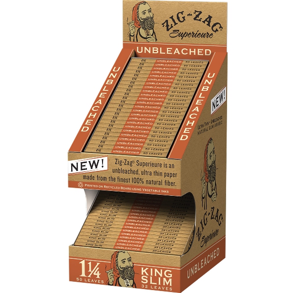 Zig Zag Unbleached Rolling Papers - 2-Tier Display