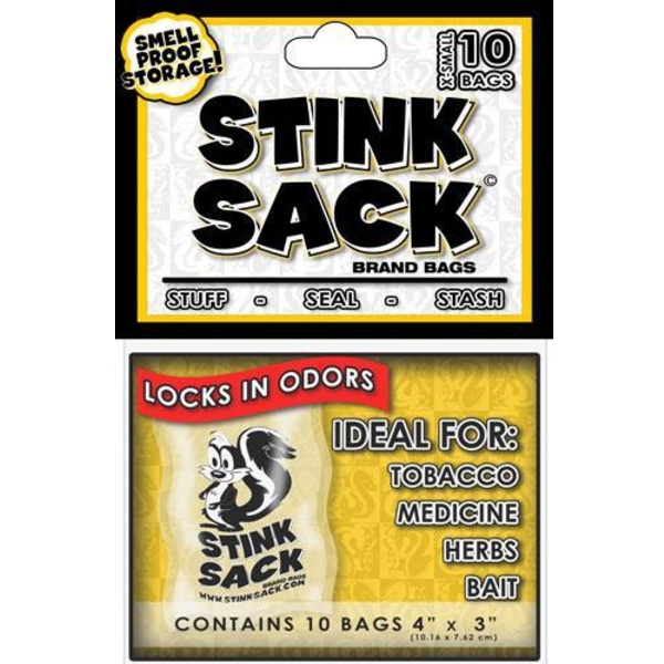 10pc Stink Sack 4"x3" Smell Proof Storag...