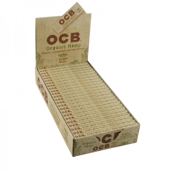 24pc Display -OCB Organic Hemp Rolling Papers - Single Wide